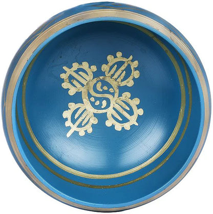 Brassaura® Brass Double Dorje & Ashtamangala Singing Bowl | Height 8 CM