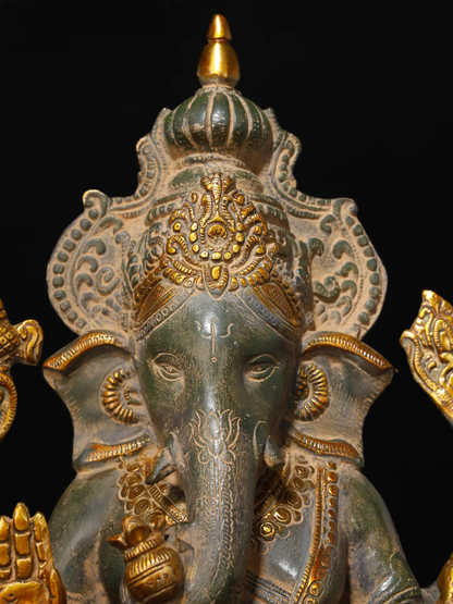 Brassaura™ Brass Ganesha Statue | Height 16 Inches & Weight 11.78 kgs