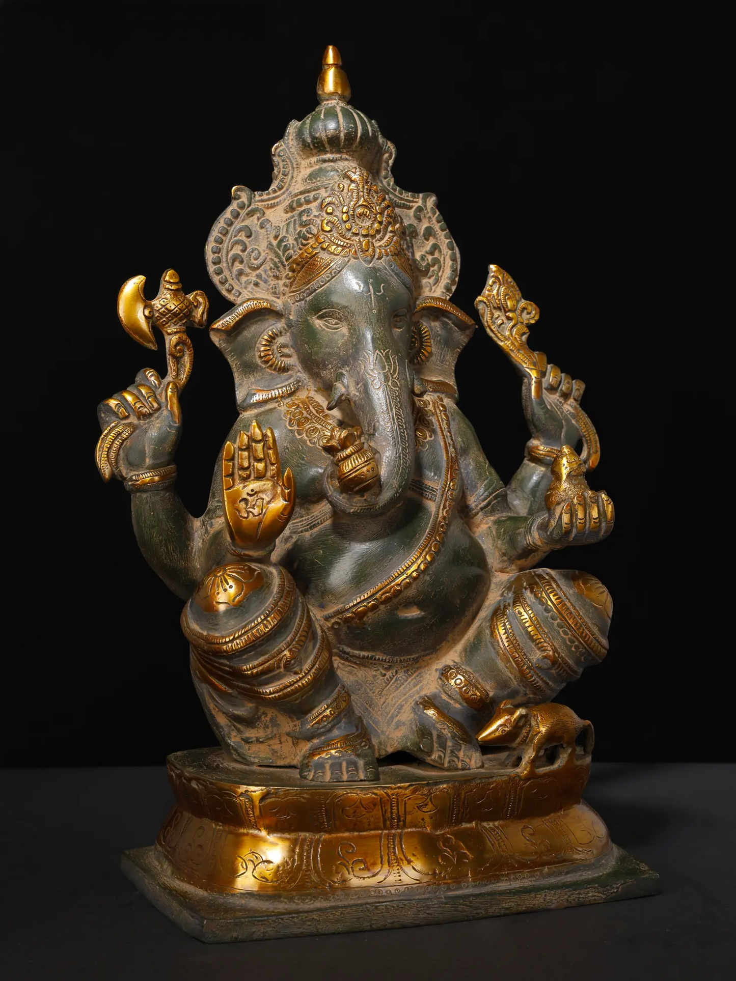 Brassaura™ Brass Ganesha Statue | Height 16 Inches & Weight 11.78 kgs