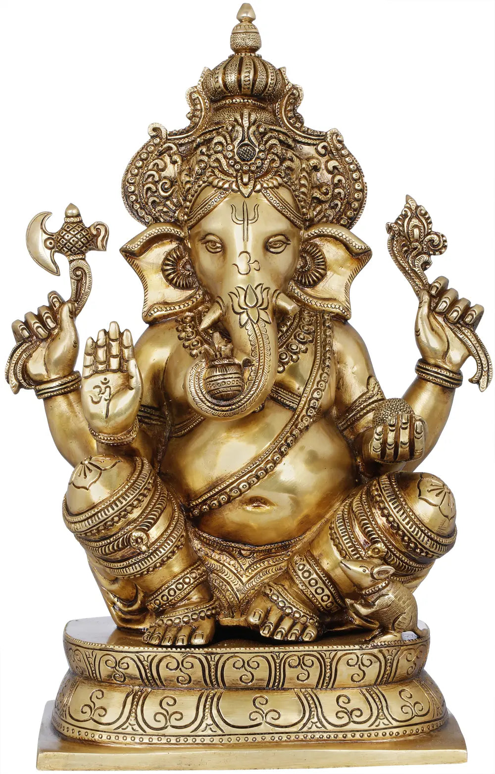 Brassaura™ Brass Ganesha Statue | Height 16 Inches & Weight 11.78 kgs