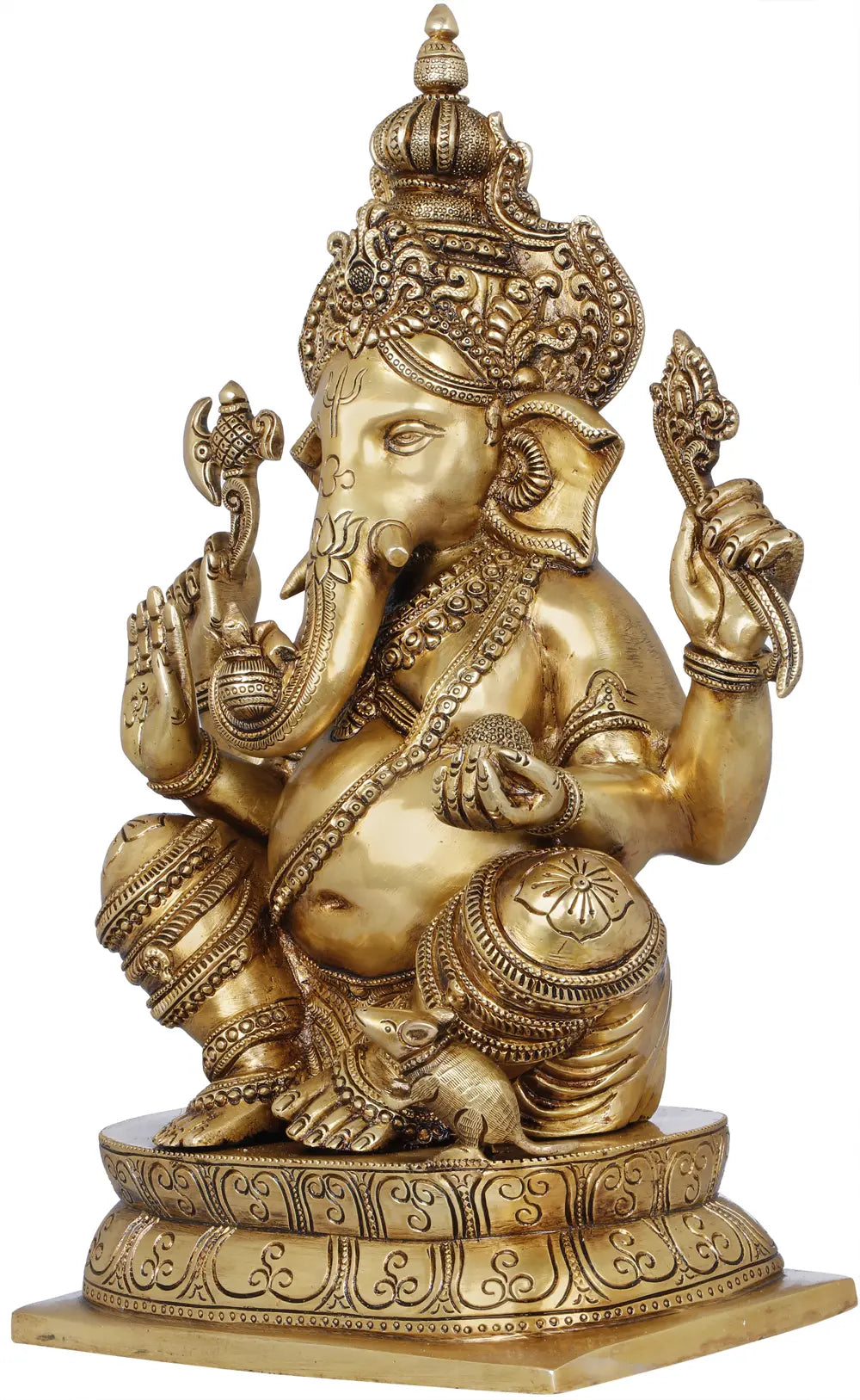 Brassaura™ Brass Ganesha Statue | Height 16 Inches & Weight 11.78 kgs