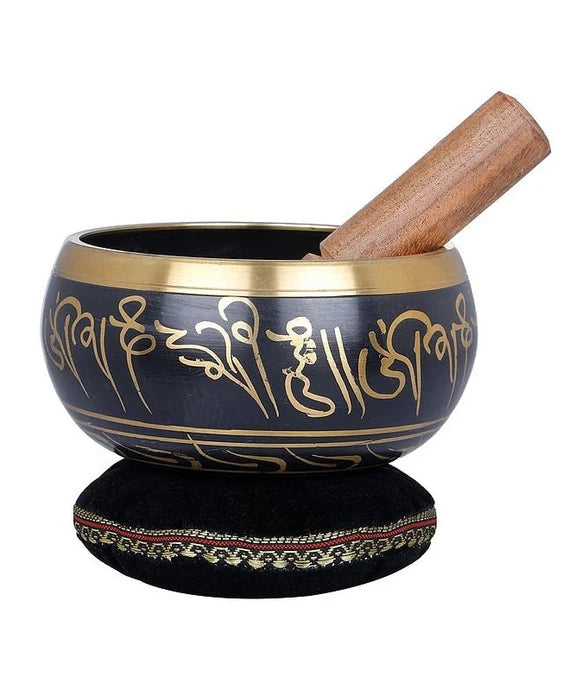 Brassaura® Brass Tibetan Buddhist Om Singing Bowl | Height 2.75 Inches