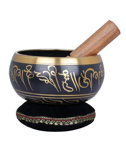 Brassaura® Brass Tibetan Buddhist Om Singing Bowl | Height 2.75 Inches