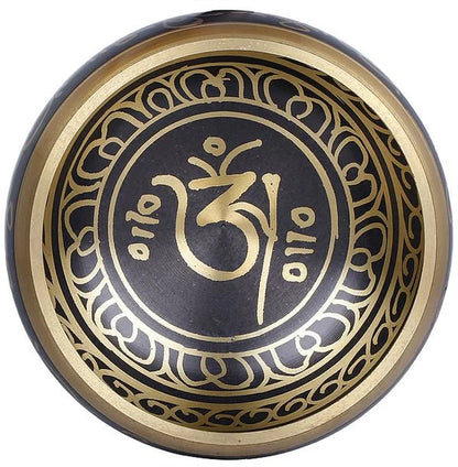 Brassaura® Brass Tibetan Buddhist Om Singing Bowl | Height 2.75 Inches