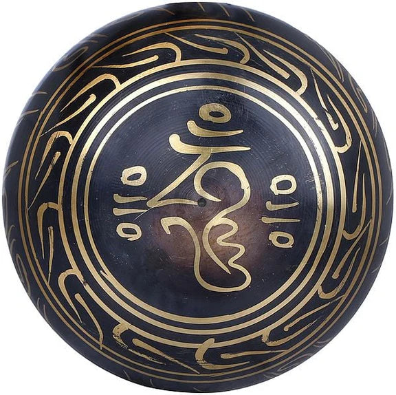 Brassaura® Brass Tibetan Buddhist Om Singing Bowl | Height 2.75 Inches