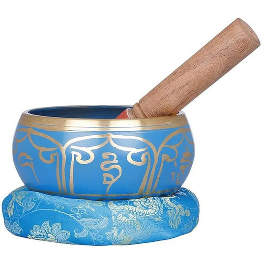 Brassaura® Brass OM MANI PADME HUM Tibetan Buddhist Singing Bowl | Height 2.75 Inches