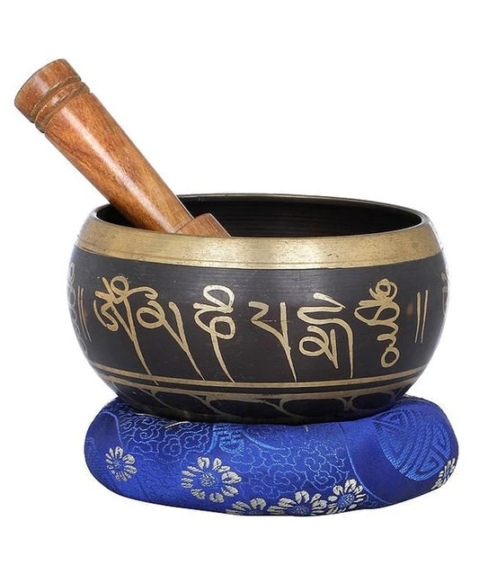 Brassaura® Brass Lord Singing Bowl with Wood & Cloth | Height 2.55 Inches