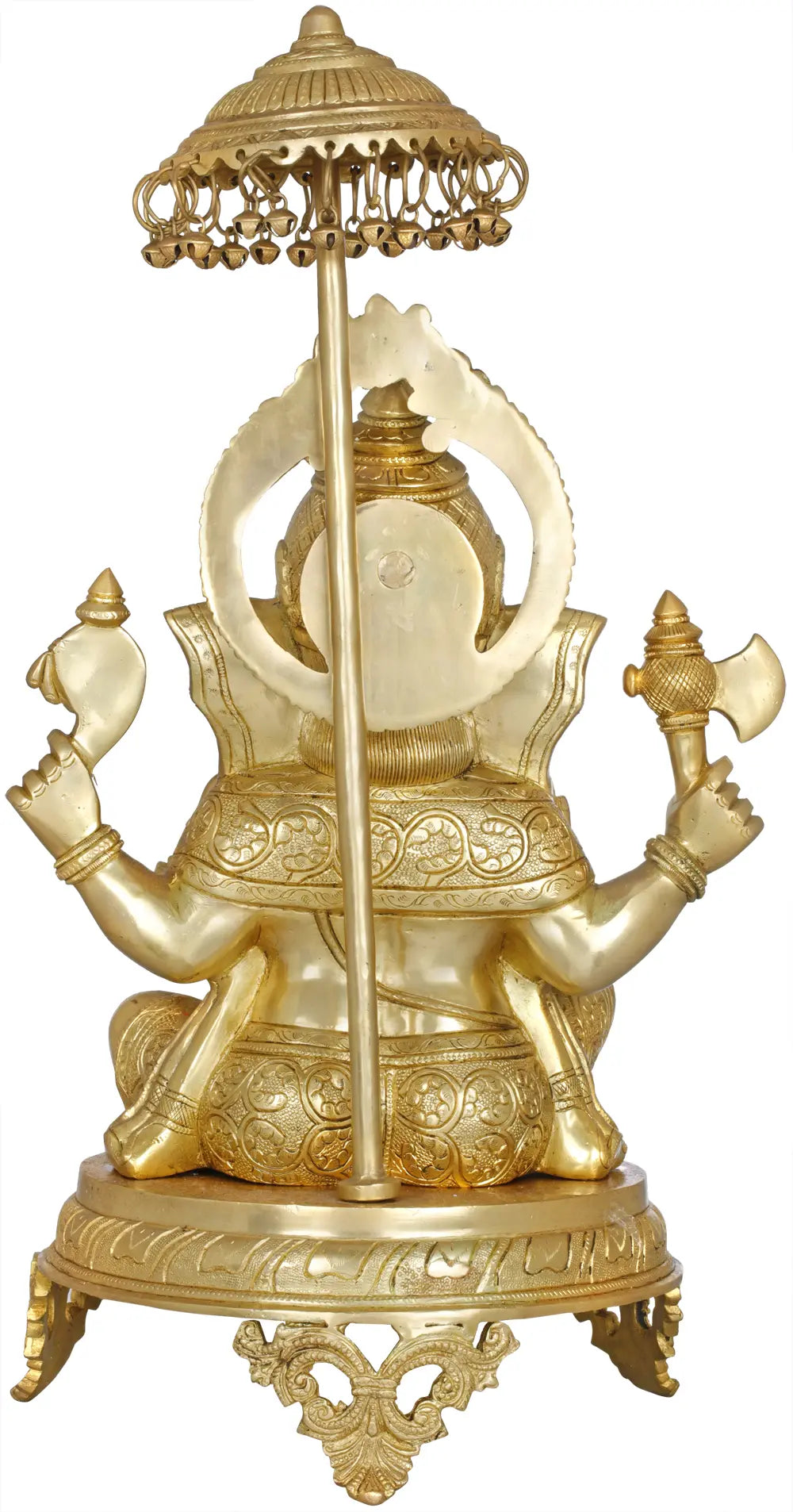Brassaura™ Large Brass Ganesha Idol for Home Temple & Entrance Decor | 21 Inches | 13.60 kgs