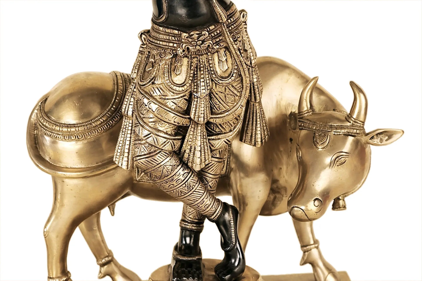Brassaura® Brass Krishna Statue with Inlay Work | Height 25.59 Inches & Weight 25.20 kg