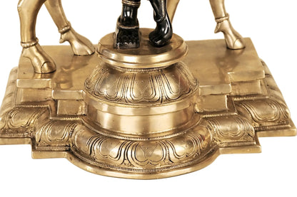 Brassaura® Brass Krishna Statue with Inlay Work | Height 25.59 Inches & Weight 25.20 kg