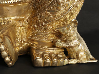 Brassaura® Royal Seated Ganesha Brass Statue | Height 21.06 Inches & Weight 24 kgs