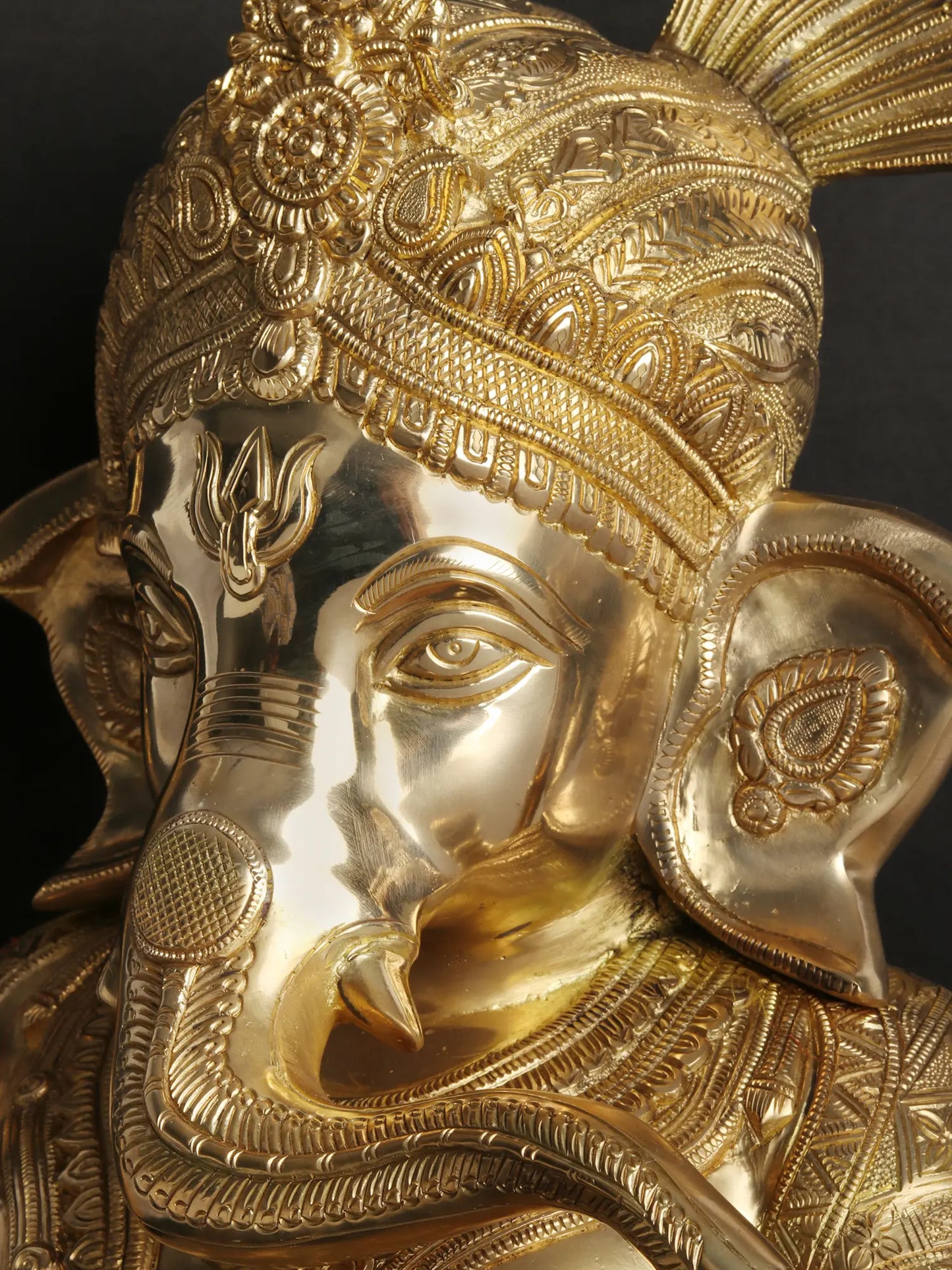 Brassaura® Royal Seated Ganesha Brass Statue | Height 21.06 Inches & Weight 24 kgs