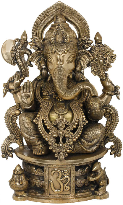 Brassaura® Lord Ganesha Brass Statue | Height 23.03 Inches & Weight 32 kgs