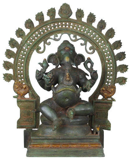 Brassaura™ Brass Ganesha Statue | Height 19 Inches & Weight 12 kgs