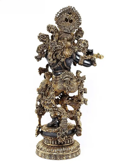 Brassaura® Brass Krishna Statue | Height 43 Inches & Weight 77 kg