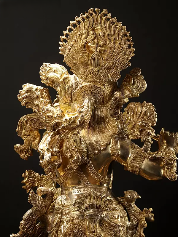 Brassaura® Brass Krishna Statue | Height 43 Inches & Weight 77 kg