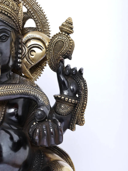 Brassaura™ Brass Ganesha Statue | Height 19 Inches & Weight 20 kgs