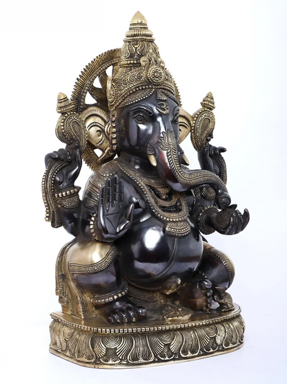 Brassaura™ Brass Ganesha Statue | Height 19 Inches & Weight 20 kgs