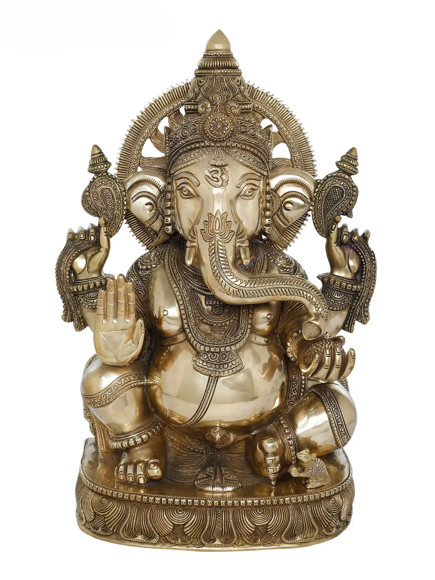 Brassaura™ Brass Ganesha Statue | Height 19 Inches & Weight 21.50 kgs