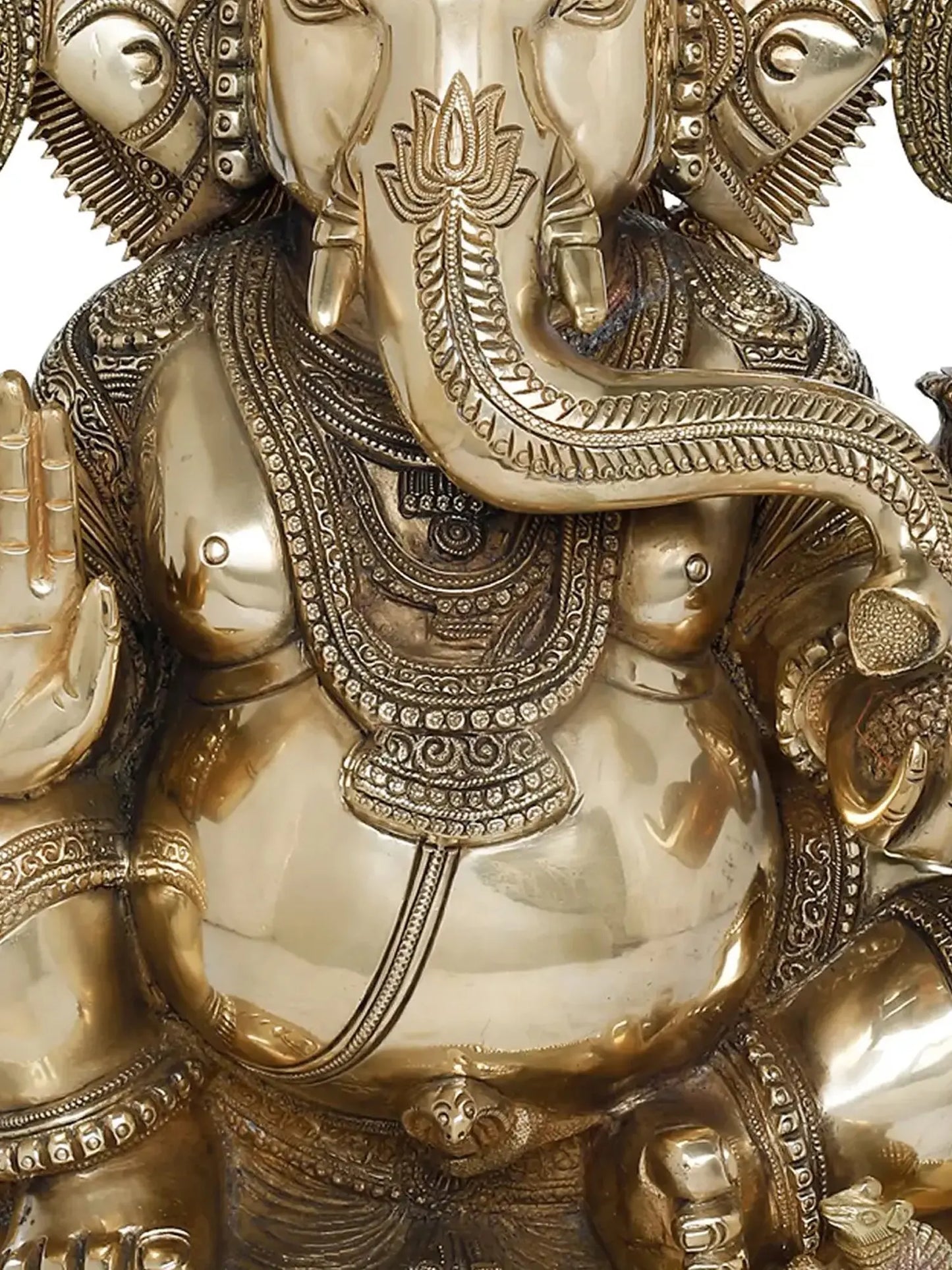 Brassaura™ Brass Ganesha Statue | Height 19 Inches & Weight 21.50 kgs