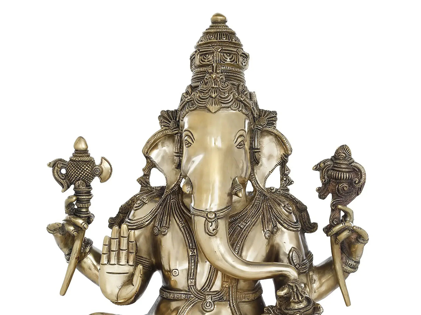 Brassaura™ Brass Ganesha Statue | Height 20 Inches & Weight 23.30 kgs