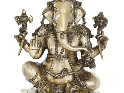 Brassaura™ Brass Ganesha Statue | Height 20 Inches & Weight 23.30 kgs