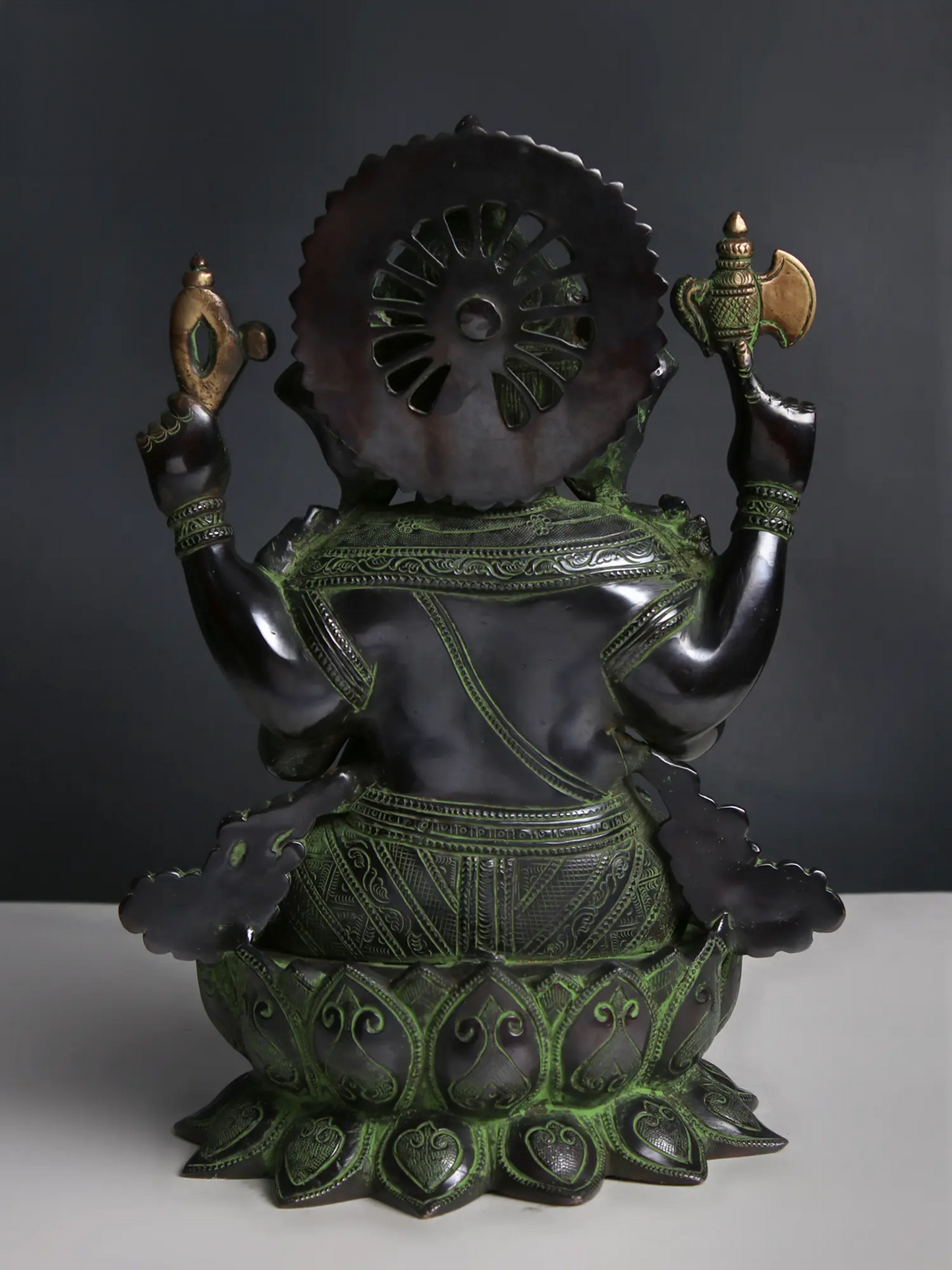 Brassaura™ Pure Brass Ganesha Idol for Home Temple & Pooja Room Decor | 12 Inches | 6.70 kgs
