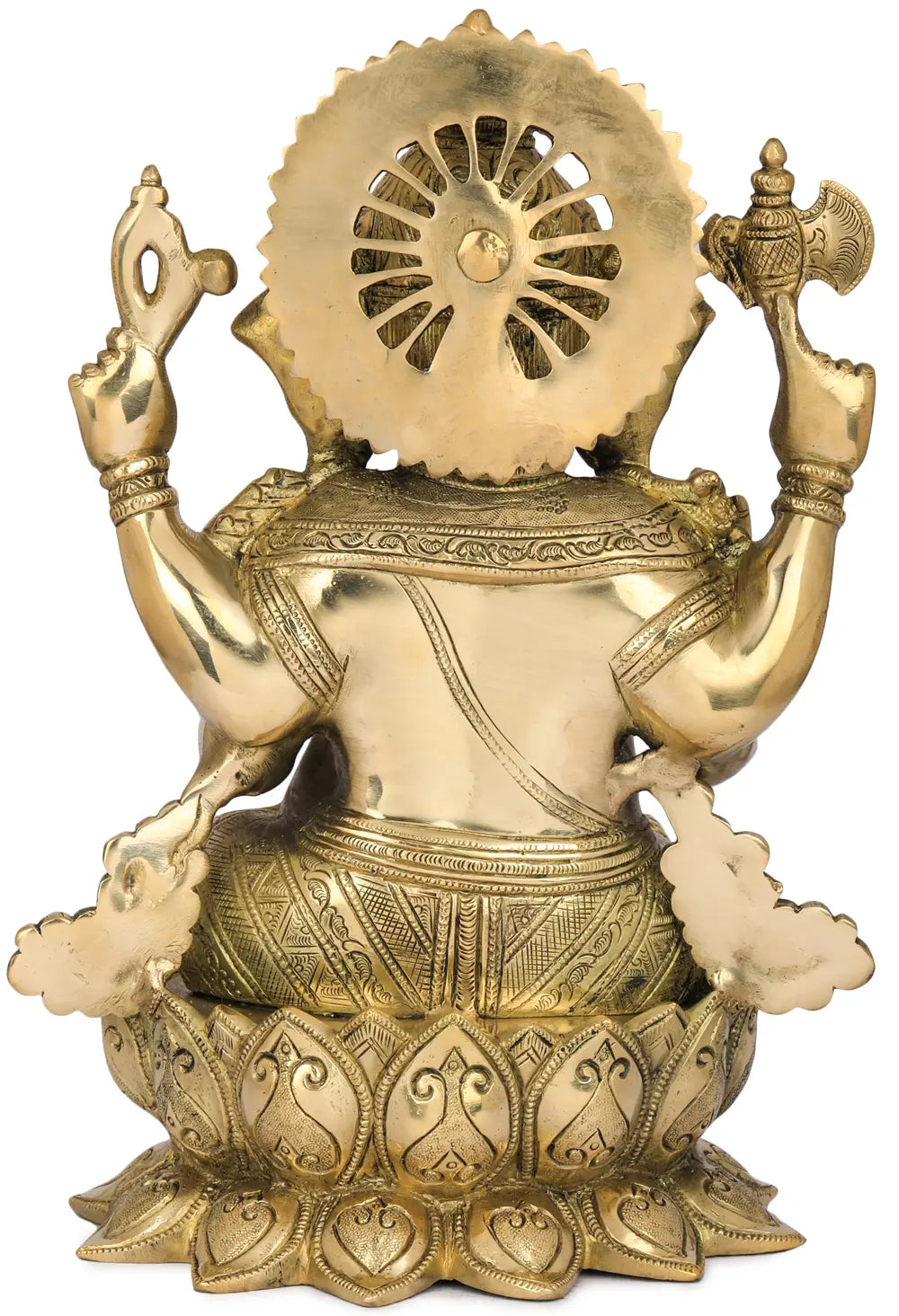 Brassaura™ Pure Brass Ganesha Idol for Home Temple & Pooja Room Decor | 12 Inches | 6.70 kgs