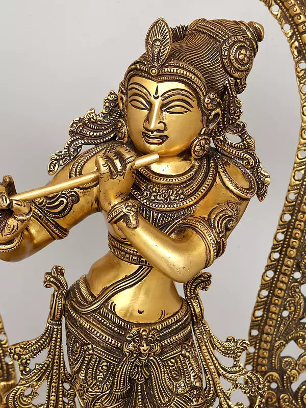 Brassaura® Brass Krishna Statue | Height 31 Inches & Weight 20.32 kg