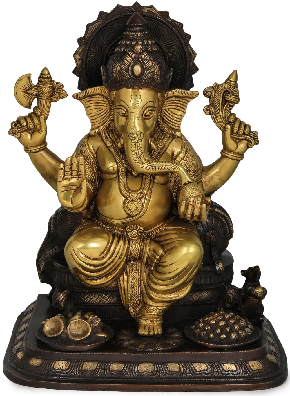 Brassaura™ Brass Ganesha Statue | Height 17 Inches & Weight 22.30 kgs