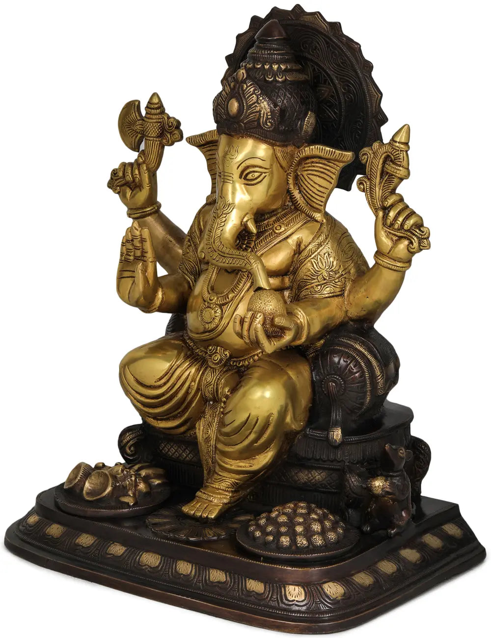 Brassaura™ Brass Ganesha Statue | Height 17 Inches & Weight 22.30 kgs