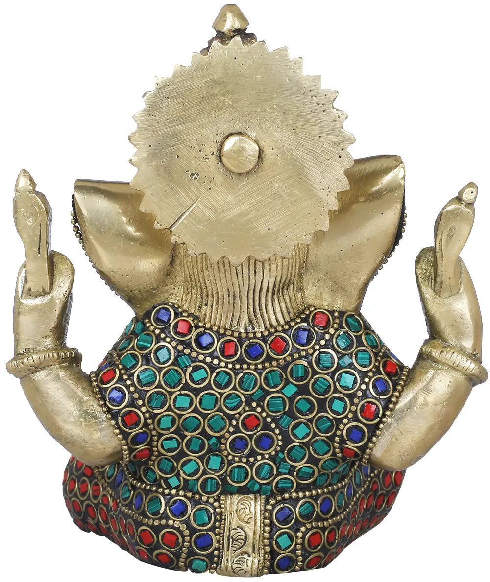 Brassaura™ Brass Ganesha Statue | Height 6 Inches & Weight 1.50 kgs