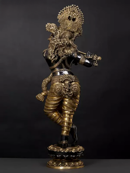 Brassaura® Brass Krishna Statue | Height 45 Inches & Weight 52 kg