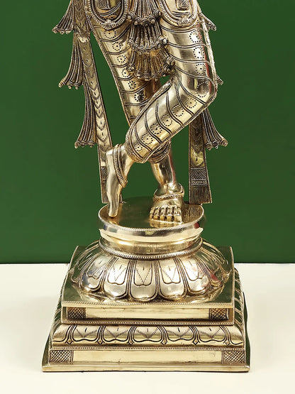 Brassaura® Brass Krishna Statue | Height 35 Inches & Weight 23.30 kg