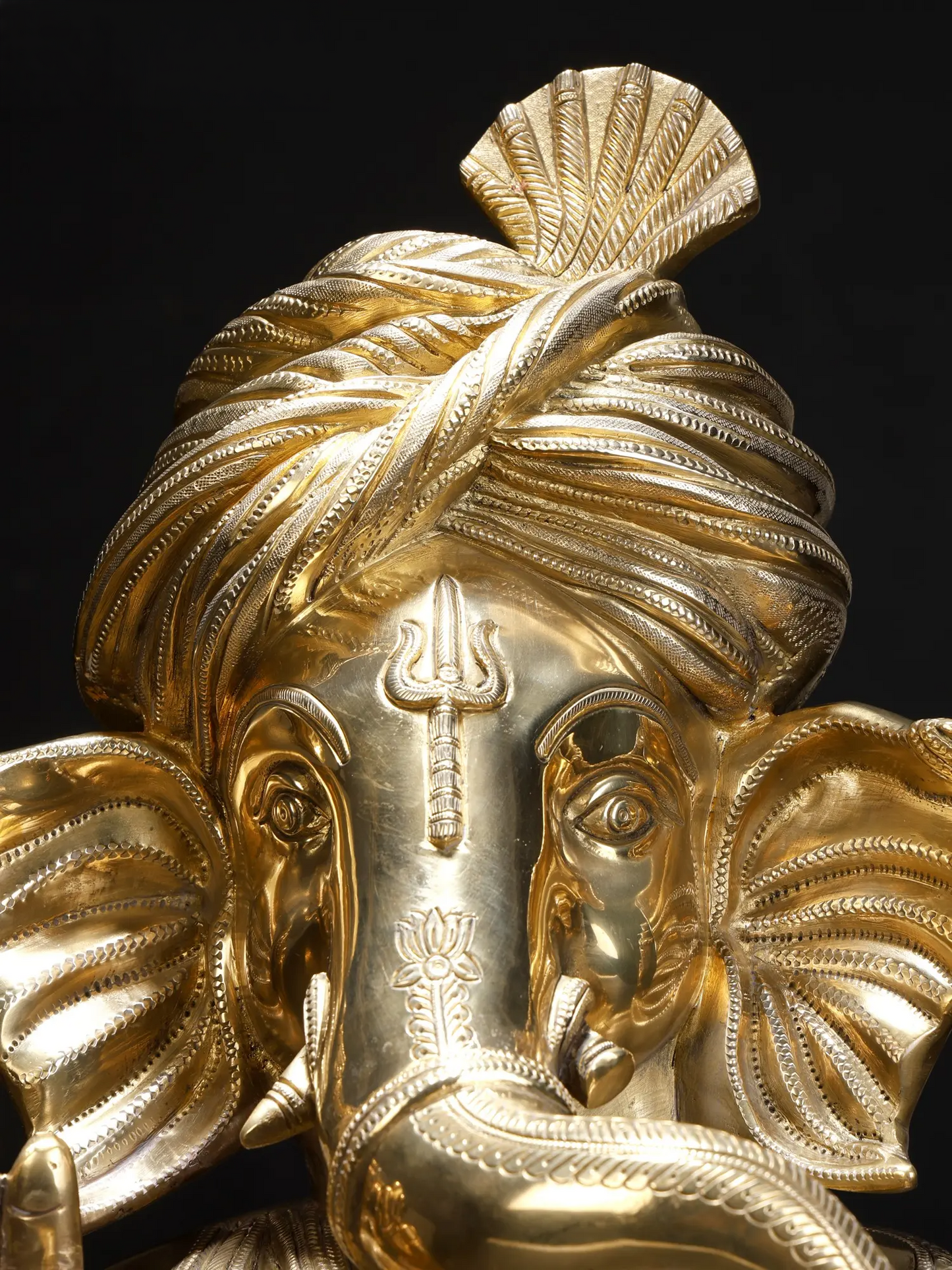 Brassaura™ Brass Pagdi Ganesha Statue | Height 19 Inches & Weight 20.20 kgs