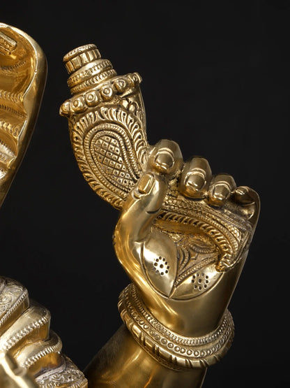 Brassaura™ Brass Pagdi Ganesha Statue | Height 19 Inches & Weight 20.20 kgs
