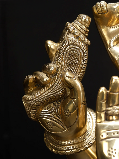 Brassaura™ Brass Pagdi Ganesha Statue | Height 19 Inches & Weight 20.20 kgs