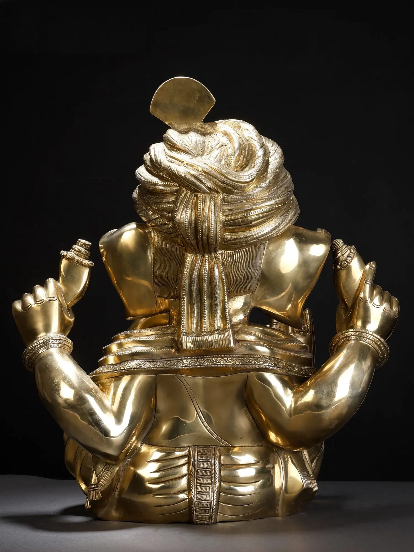 Brassaura™ Brass Pagdi Ganesha Statue | Height 19 Inches & Weight 20.20 kgs