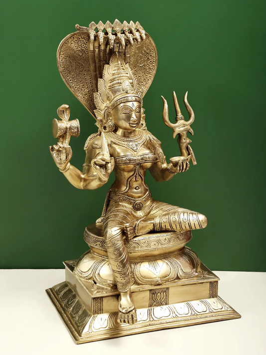Brassaura® Goddess Durga Seated on Lion | Brass Statue | Height 24.41 Inches & Weight 26.90 kgs