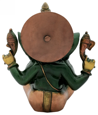 Brassaura® Blessing Ganesha Brass Idol | Height 8.27 Inches & Weight 3 kgs