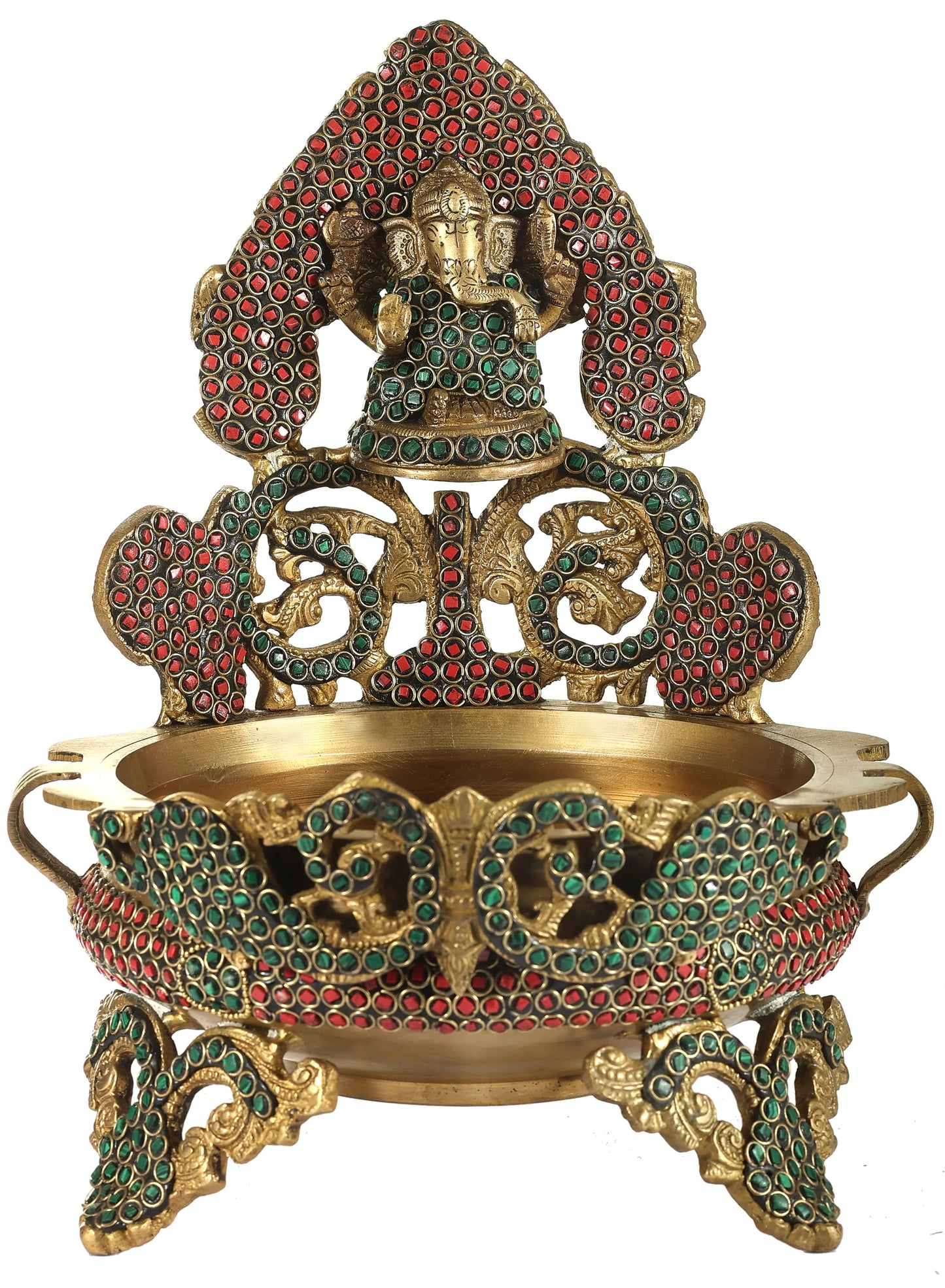 Brassaura™ Brass Ganesh Urli Bowl for Entrance & Festive Home Decor | 11 Inches | 3.22 kgs