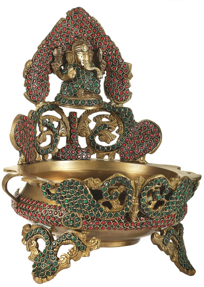 Brassaura™ Brass Ganesh Urli Bowl for Entrance & Festive Home Decor | 11 Inches | 3.22 kgs