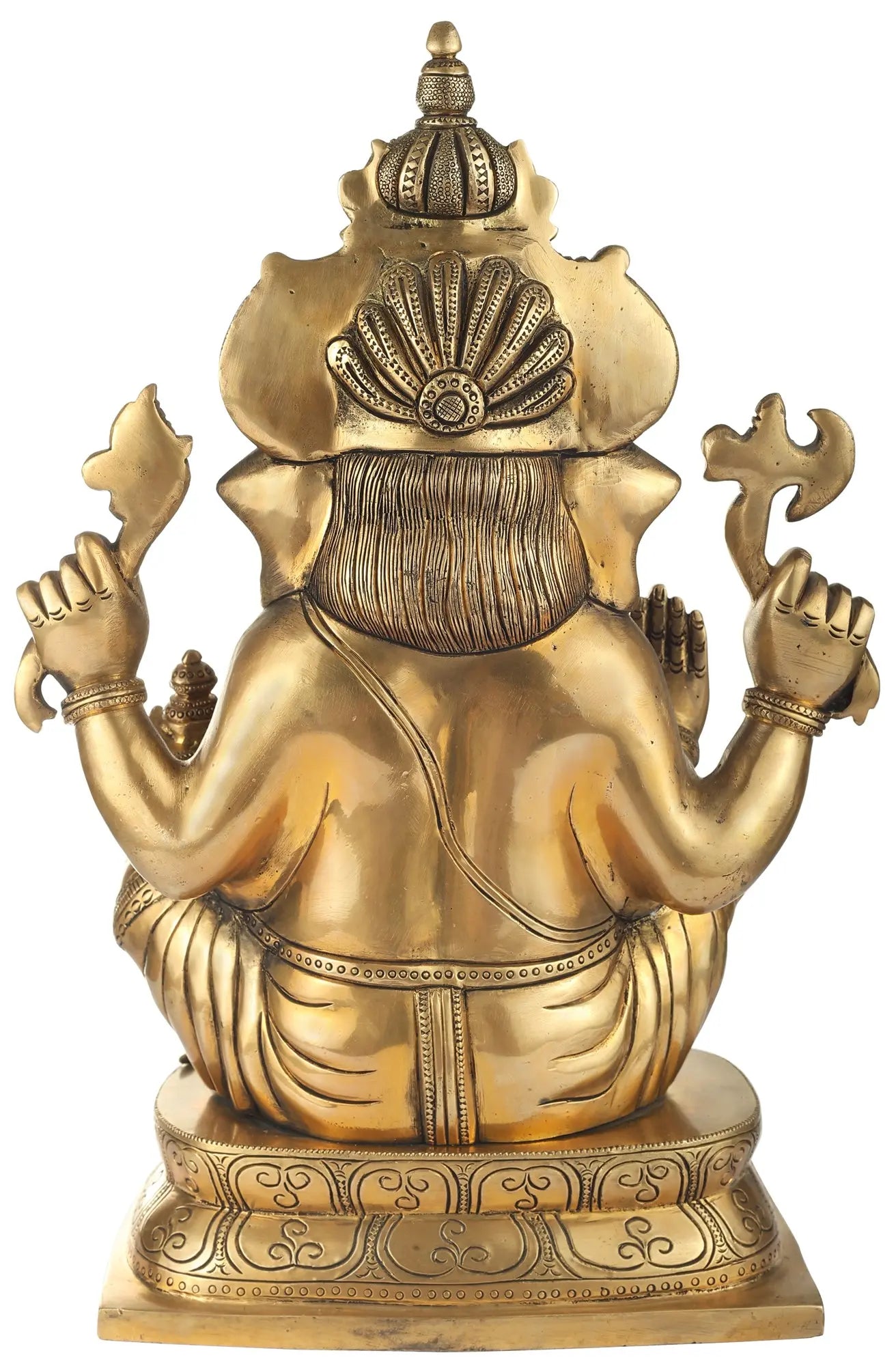 Brassaura™ Solid Brass Ganesha Idol for Home Temple & Entrance Decor | 16 Inches | 12.17 kgs