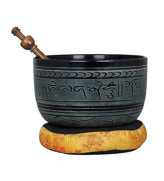 Brassaura® Brass Five Dhyani Buddhas Singing Bowl | Height 14.5 CM