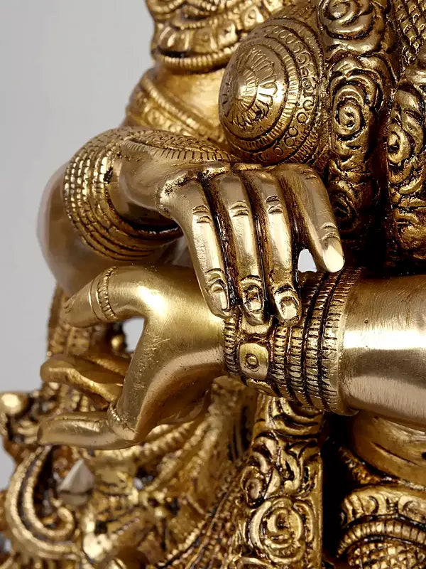 ब्रासोरा® पीतल की राधा कृष्ण की मूर्ति, अलंकृत विवरण के साथ | ऊँचाई 112 सेमी और वज़न 73 किग्रा