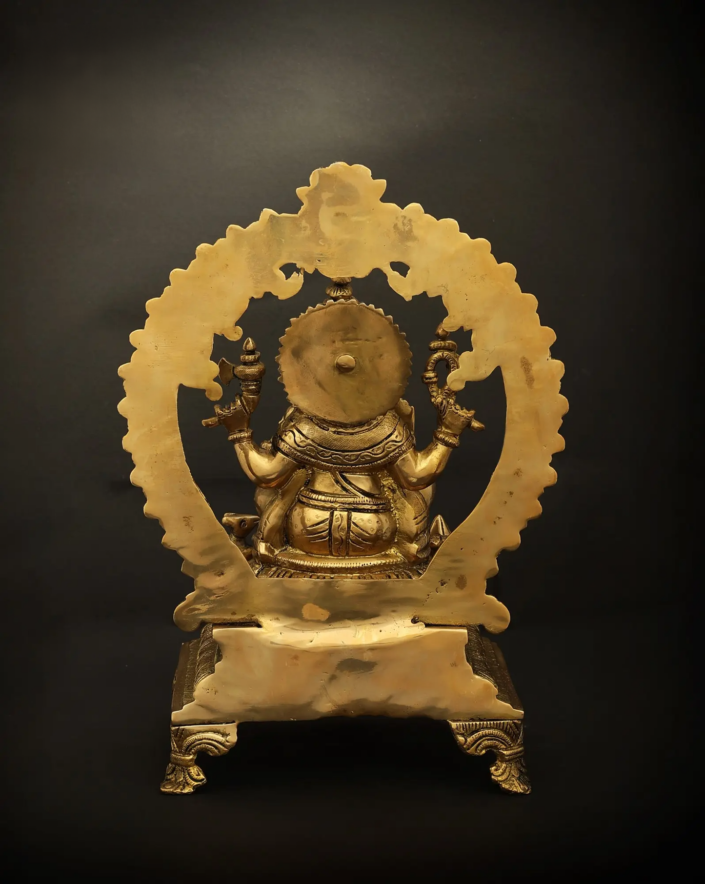 Brassaura® Ornate Prabhavali Ganesha Brass Idol | Height 13.39 Inches & Weight 6.10 kgs