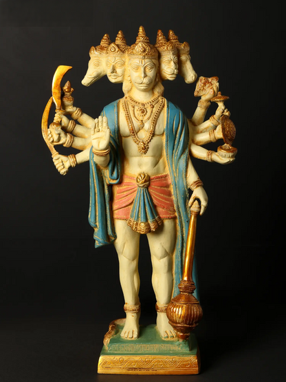 ब्रासौरा® पंचमुखी हनुमान मूर्ति | पवित्र पाँच-मुखी हनुमान प्रतिमा | ऊँचाई 14.37 इंच और वज़न 5.38 किग्रा