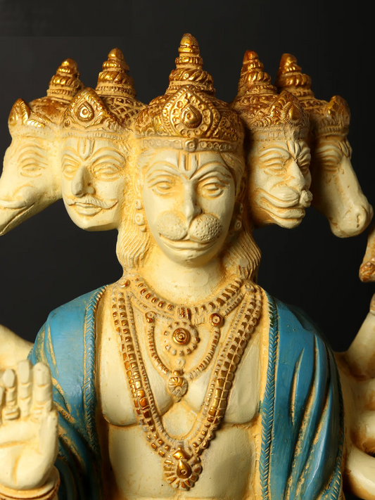 ब्रासौरा® पंचमुखी हनुमान मूर्ति | पवित्र पाँच-मुखी हनुमान प्रतिमा | ऊँचाई 14.37 इंच और वज़न 5.38 किग्रा