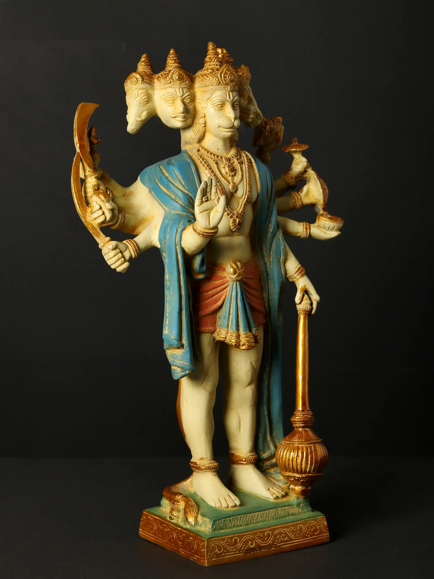 ब्रासौरा® पंचमुखी हनुमान मूर्ति | पवित्र पाँच-मुखी हनुमान प्रतिमा | ऊँचाई 14.37 इंच और वज़न 5.38 किग्रा