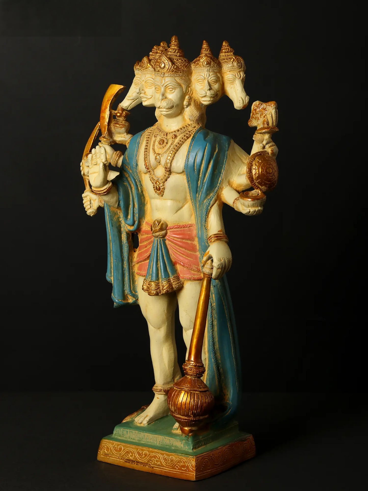 ब्रासौरा® पंचमुखी हनुमान मूर्ति | पवित्र पाँच-मुखी हनुमान प्रतिमा | ऊँचाई 14.37 इंच और वज़न 5.38 किग्रा